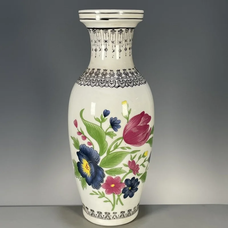 Antique Collectibles Old Goods Collection Overseas Return Qing Dynasty Qianlong Period Floral Pattern Vase