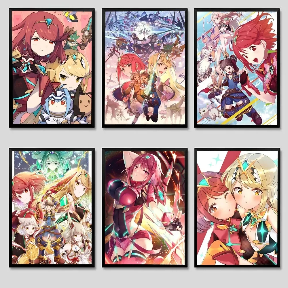 Xenoblade Chronicles 2 Pyra أنيمي المشارك كرافت نادي بار ورقة خمر الملصقات جدار الفن اللوحة غرفة نوم دراسة ملصقات