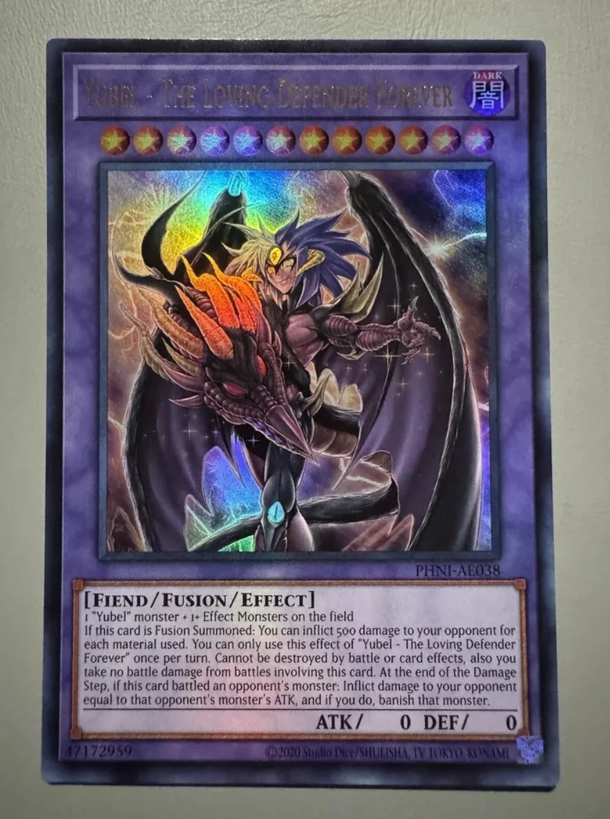 Yugioh KONAMI Duel Monsters PHNI-AE038 	Yubel - The Loving Defender Forever Ultra Rare Asian English Collection Mint Card