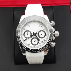 39mm improved spare white rubber strap multifunctional chronograph VK63 waterproof luminous pointer without LOGO