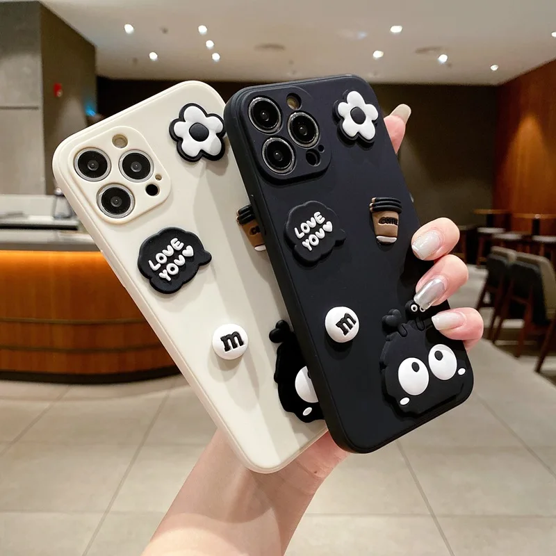 Per Samsung Galaxy S8, S9, S10, S20, S21, S22, S23 FE Plus Note 8, 9, 10, 20 Ultra Cute 3D Cartoon Anime Cover in Silicone