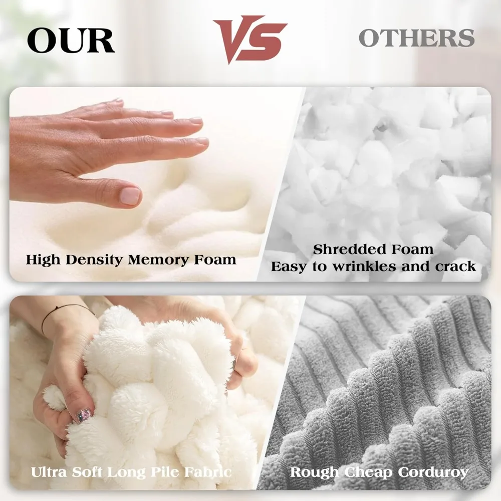 كرسي استرخاء مقاس 67 بوصة، كرسي أريكة بدون تجميع مع مساند للذراعين، أريكة نوم من الفرو الصناعي لغرفة المعيشة، أبيض #5