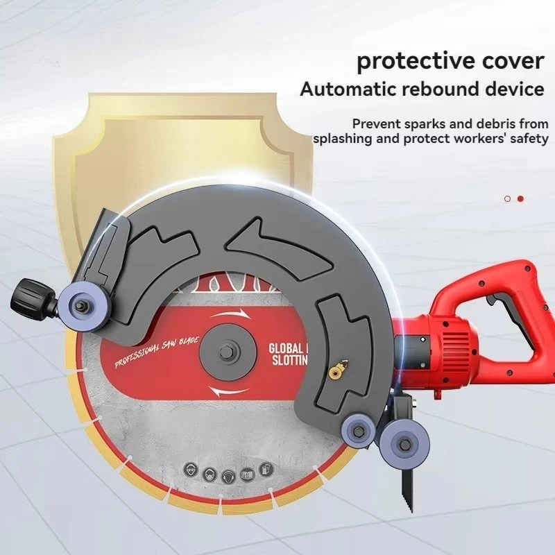 Handheld 3500W Wall Slotting Machine Dustless Concrete Stone Road Cutting Multi-angle  Grooving Saw Hydropower Wall Cutting