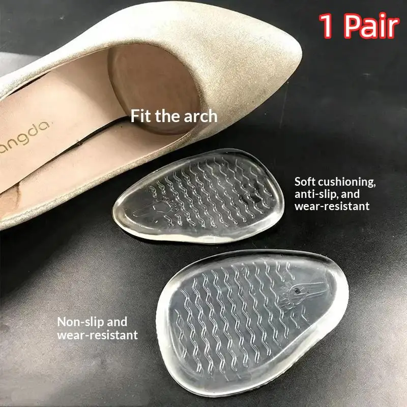 1Pair Women Soft Silicone Gel Cushion Insoles Metatarsal Support Insert Pad Shoes Insoles