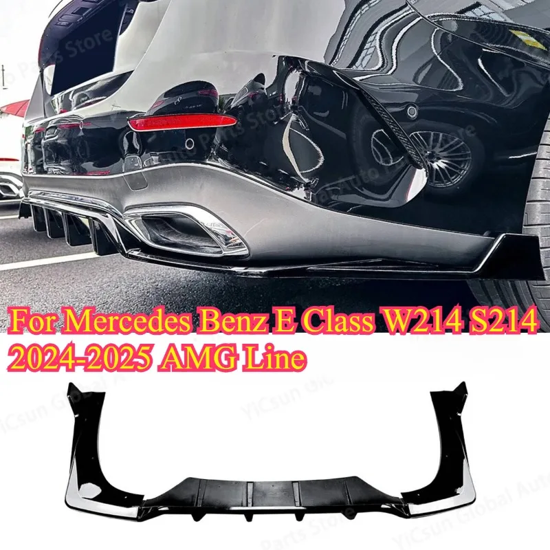 

Rear Bumper Diffuser Lip for Mercedes Benz E Class W214 S214 2024-2025 AMG Line Boot Lower Spoiler Splitter Bracket Plate Kit