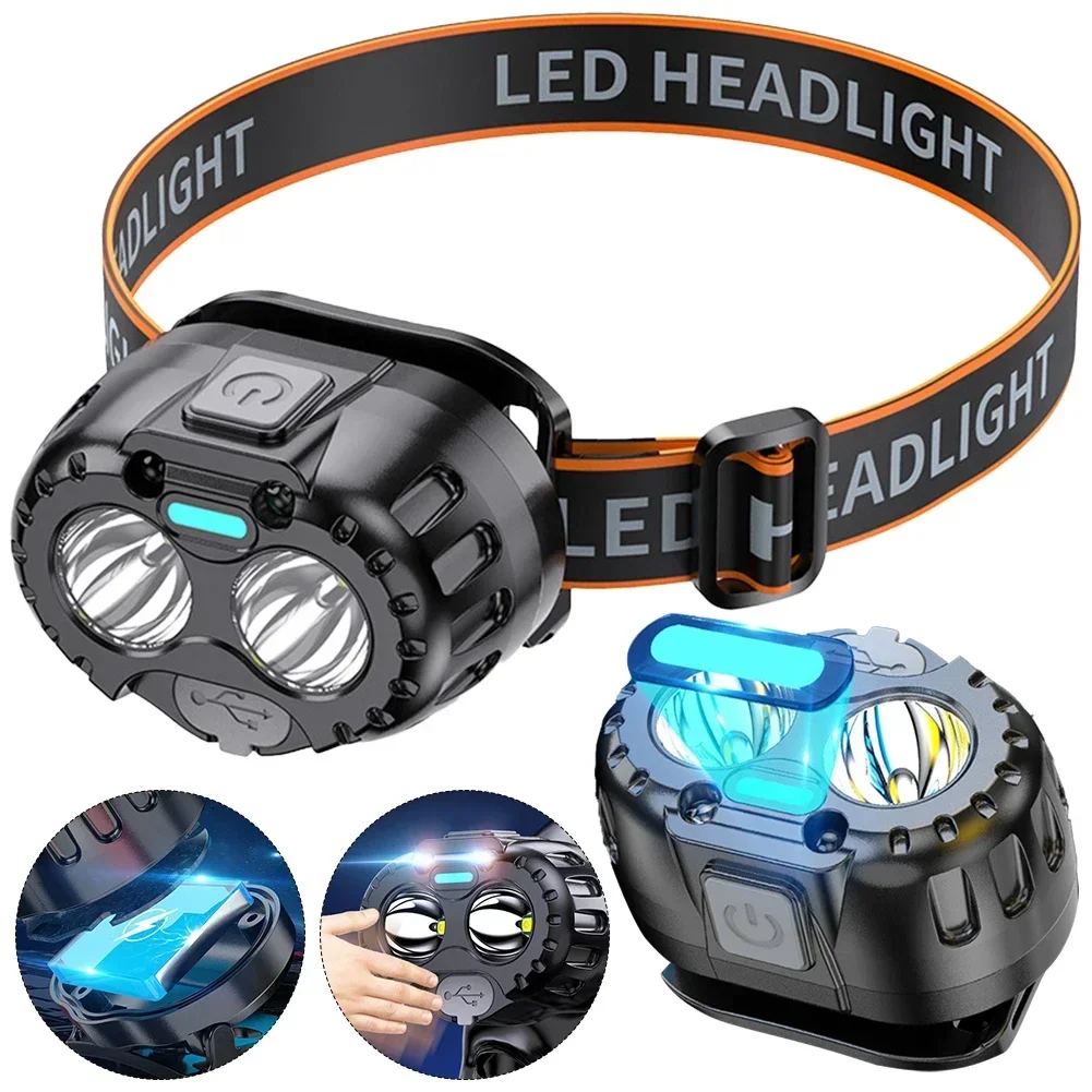 Poderoso farol led ipx4 à prova dwaterproof água lanterna de cabeça de emergência 250lm xpe led farol 500mah para pesca ao ar livre acampamento caminhadas