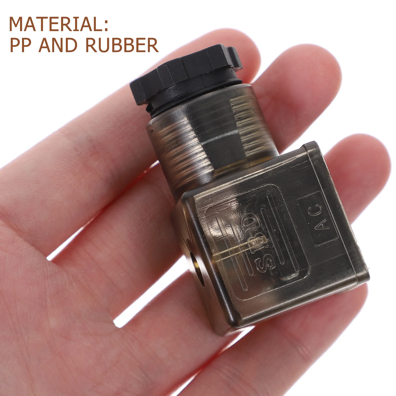 

3Pcs Solenoid Valve Connector Brown 3 Prong LED Indicator Coil Plug Hydraulic Junction Box Din 43650 Connector