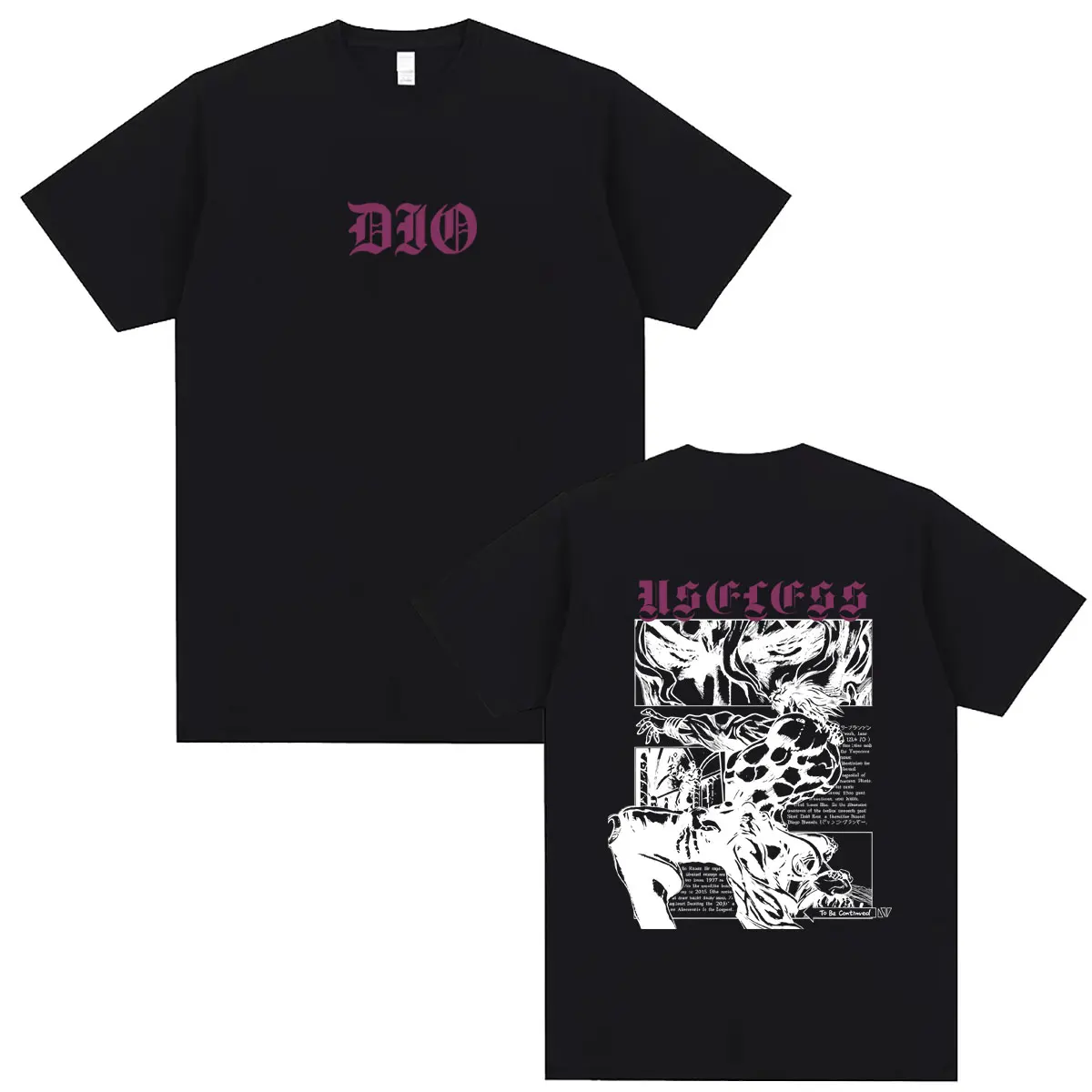 Anime Jojo Bizarre Adventure T-shirt Funny Manga Dio Brando T Shirts Men Women Cartoon Oversized Tshirt Male Casual Cotton Tees