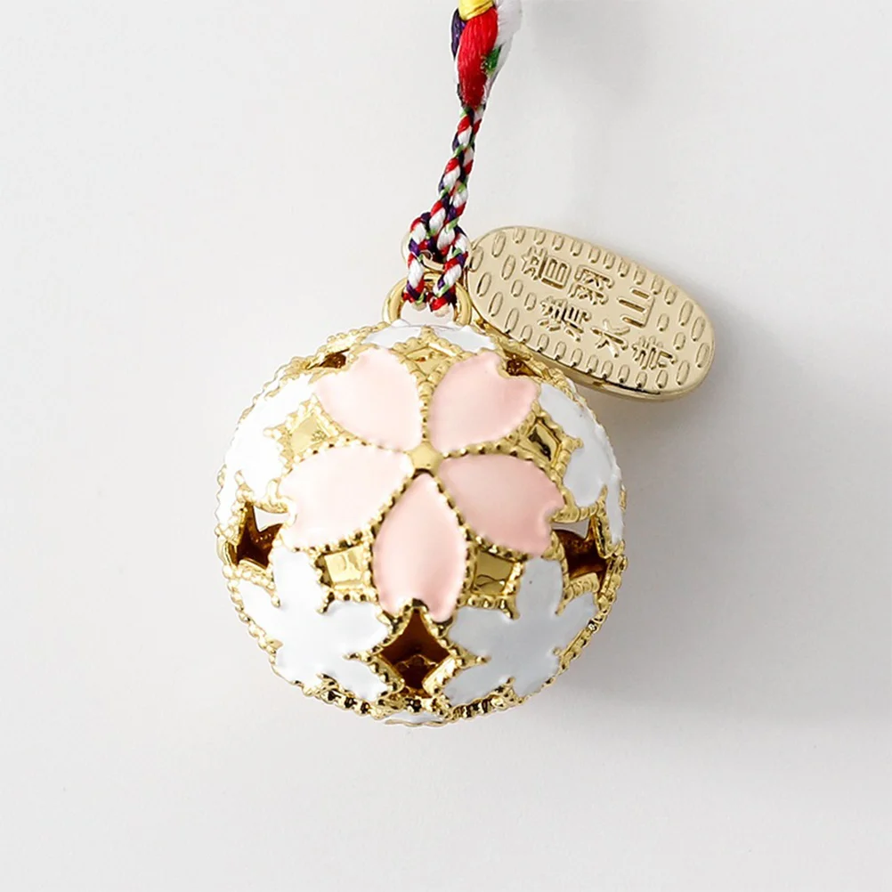 

1 set 1 Set Bell Set 2.4Cm Pink Brass Japanese Style Hanging Pendant Car Home Decor Keychain Gift Pendant Party