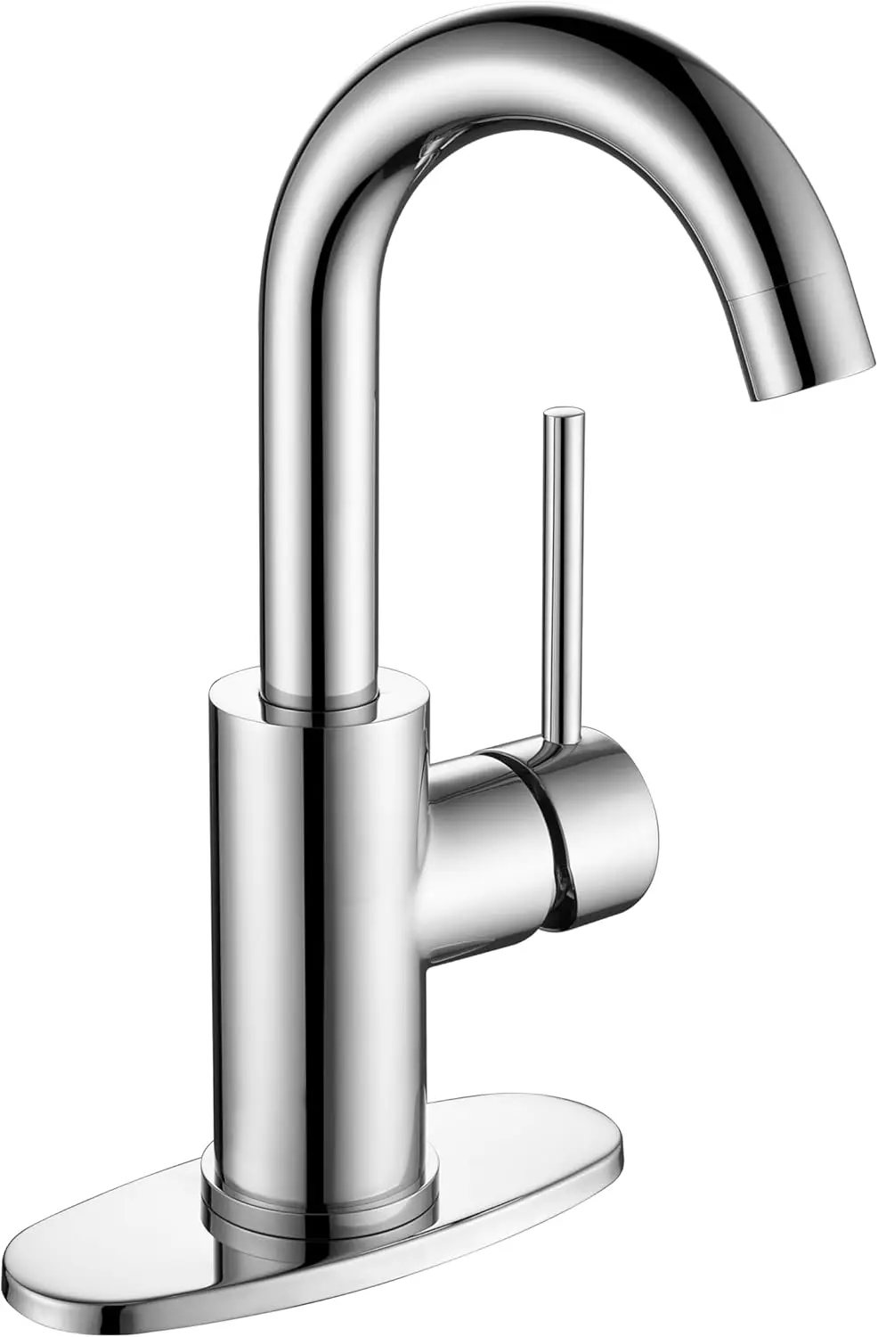 

Chrome Bar Sink Faucet Single Hole, Wet Bar Faucet with Deck Plate and Supply Lines, Stainless Steel Single Handle Bar F