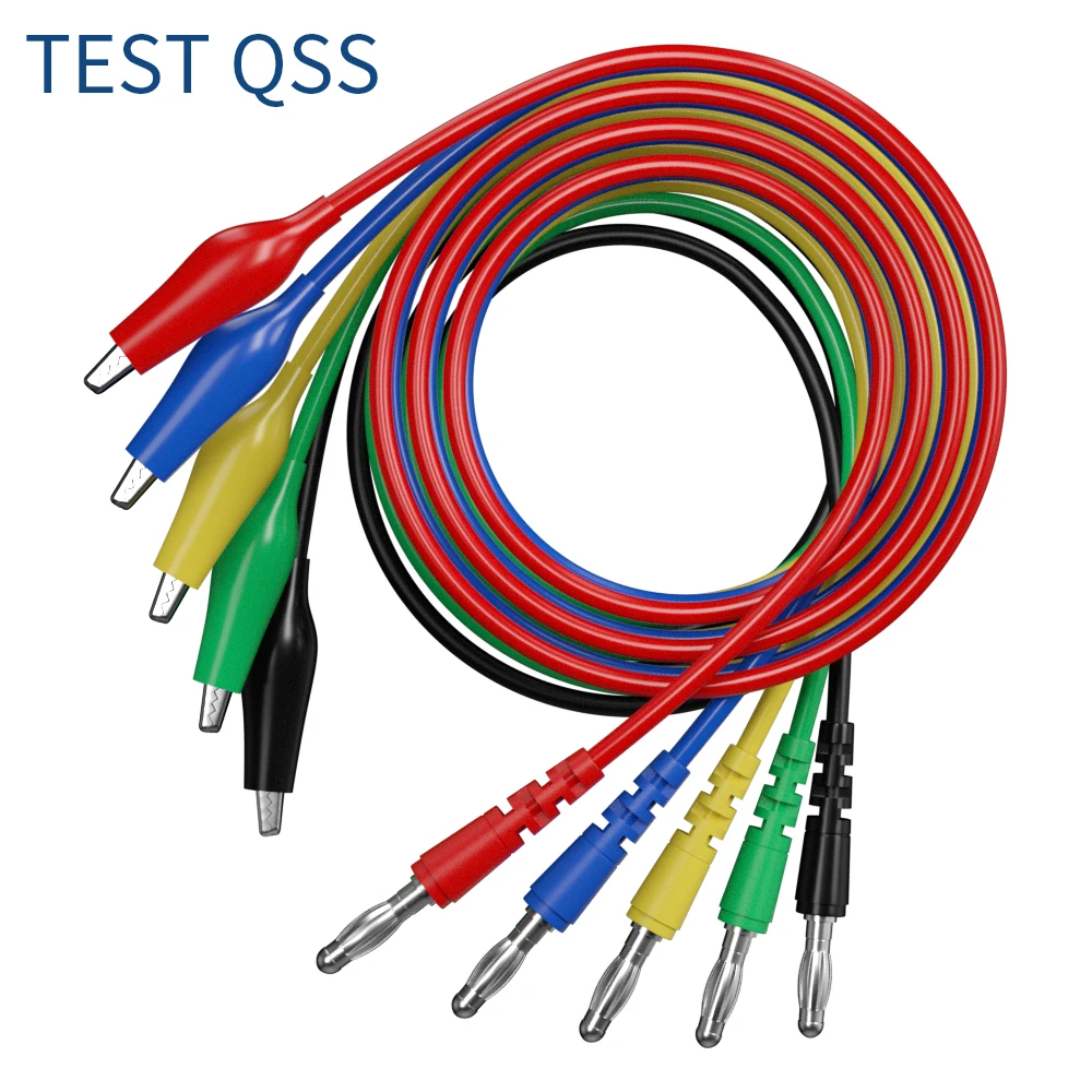 QSS Multimeter-Messleitungssatz, Krokodilklemme auf 4 mm Bananenstecker, Prüfspitze, hinteres Sonden-Set Q.T8005