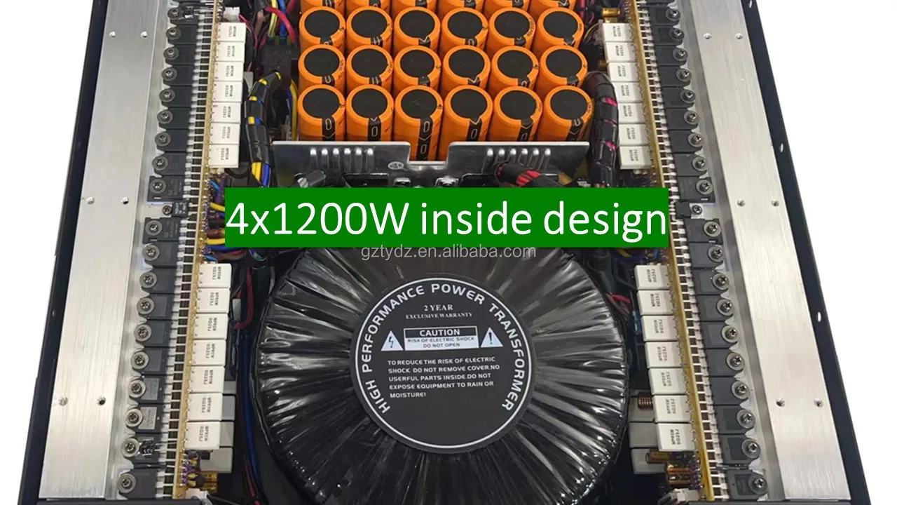 New Hot Sells 2U 4*1200W Professional Power Amplifier Class H Stereo High Power 4 Channel Pro Audio System Sound Amplifier