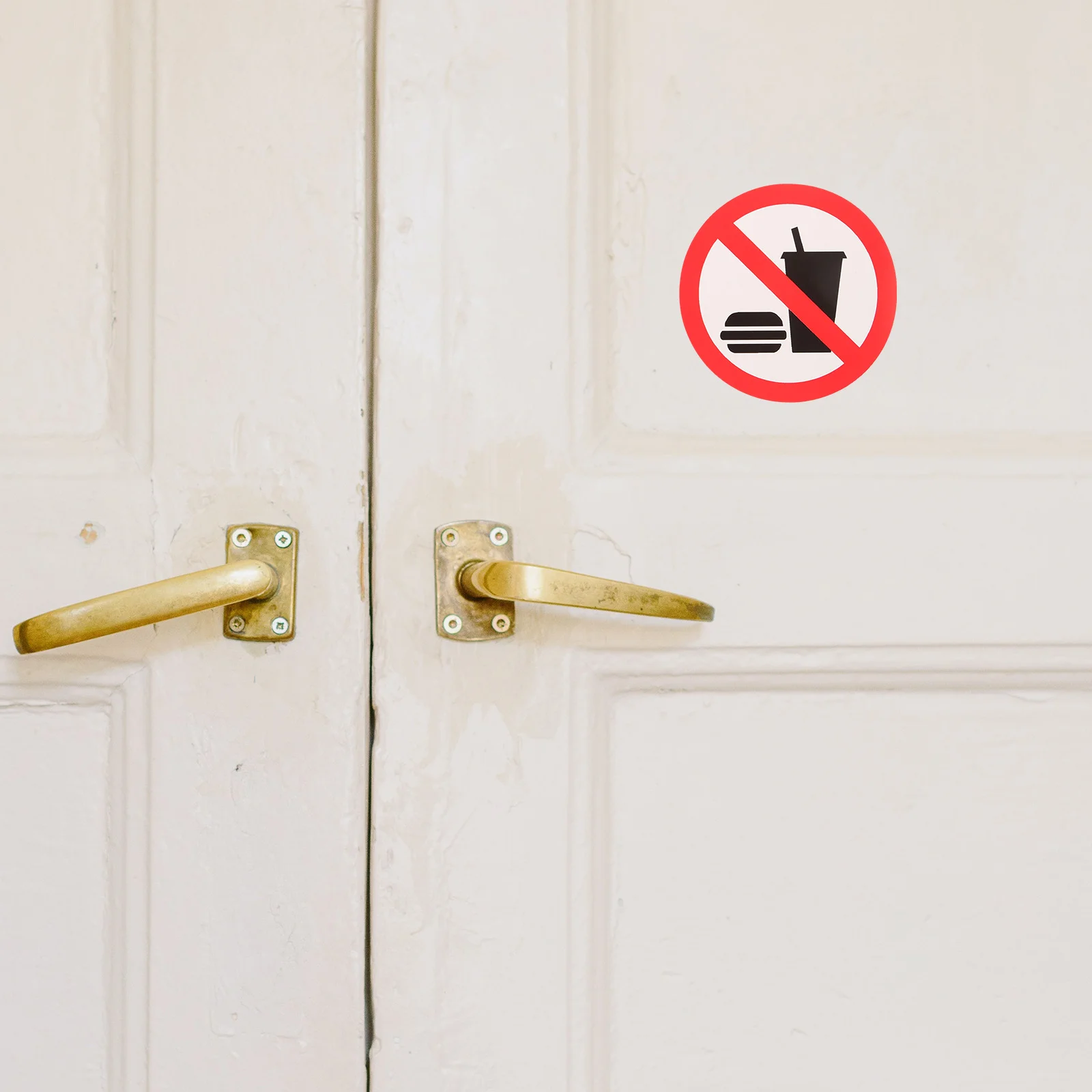 Pegatinas autoadhesivas de Pvc para No comer ni beber, señal de comida exterior, pared de puerta, 4 piezas