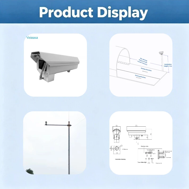 Veinasa-CDP-22 Tunnel Brightness Light Intensity Detector Luminance Photometers for Tunnel Vision Luminance Detection System