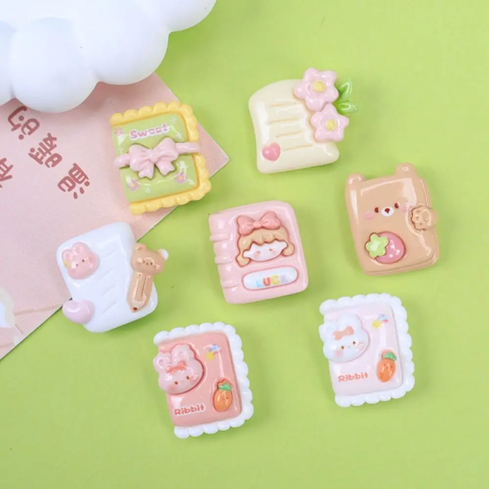 20pcs Notebook Resin Slime Charms Cream Gel Scrapbooking Phone Case Decor Flatback Hair Clip for Croc Shoes Accessories Kids Toy