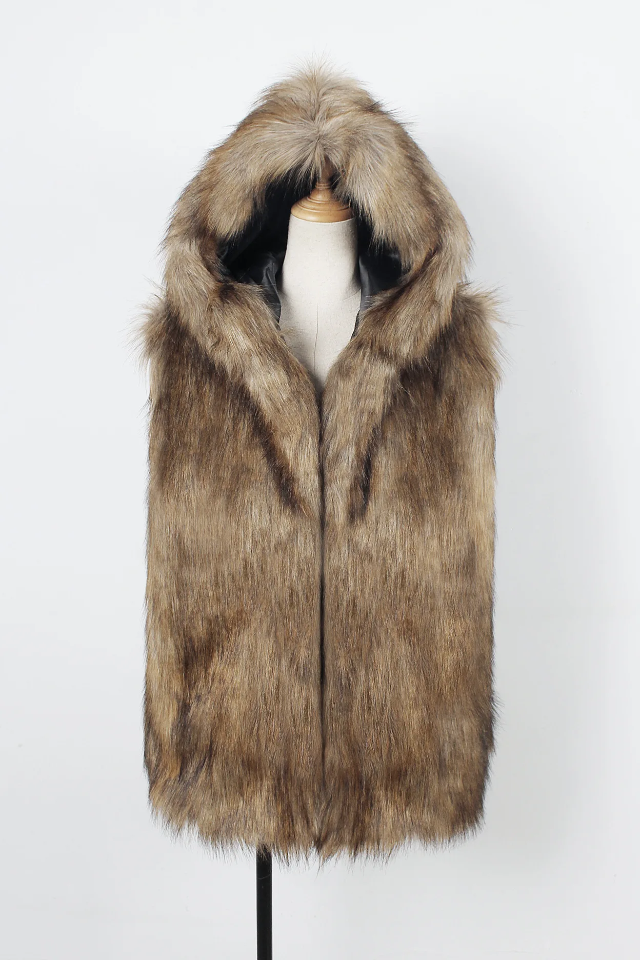 Faux Fur Men Vest Coats Hooded Sleeveless Short Coat Thick Y2k Streetwear Jackets Open Stitch Outerwear 2025 Autumn Winter