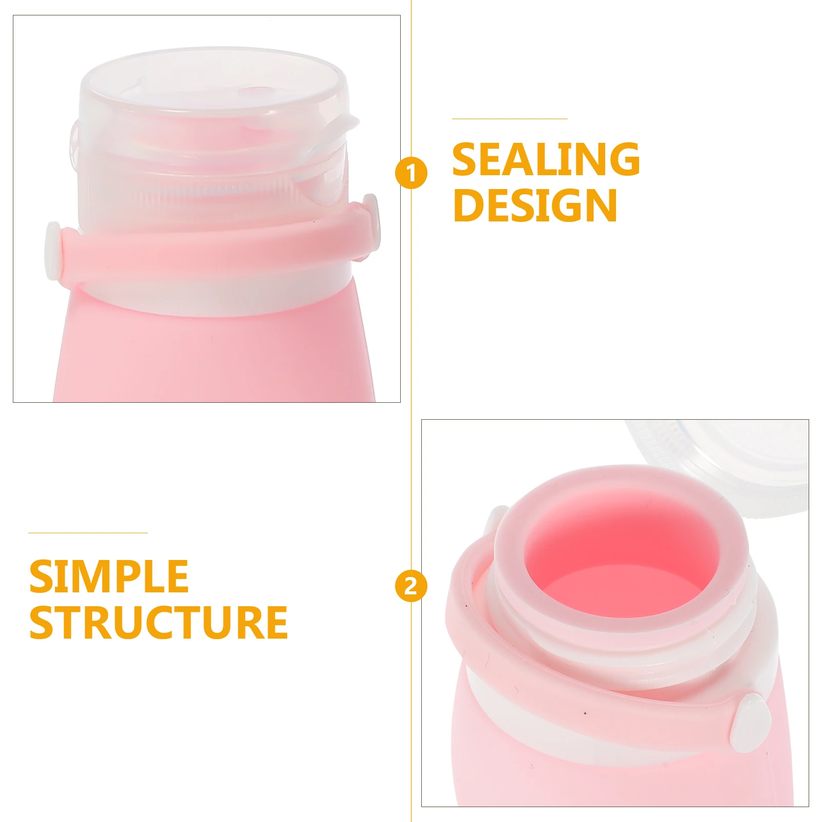 

4pcs 30ml Toiletries Bottles Travel Lotion Container Silicone Shampoo Containers Reusable Pink Gray Green Black EVA Set