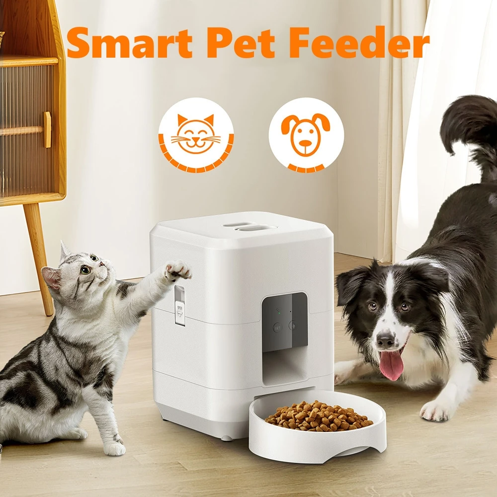 NEW Smart Pet Feeder Automatic with WIFI Remote Dog Feeder Pet Slow Food Machine Timed Quantitative High-tech Cat Food Dispenser