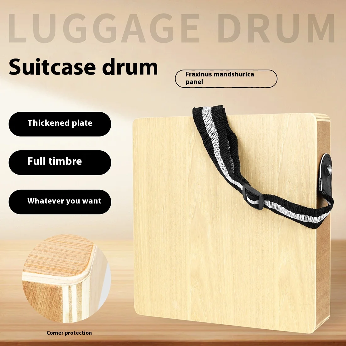 Wholesale Water Melody Willow Wood Panel Travel Box Drum Percussion Instruments 28.9x6.9x29.9cm Model N-400