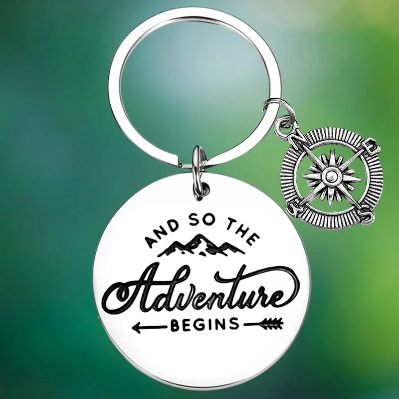 2023 Graduate Gifts Keychain And So The Adventure Begins Key Chain Pendant College Graduation Gifts