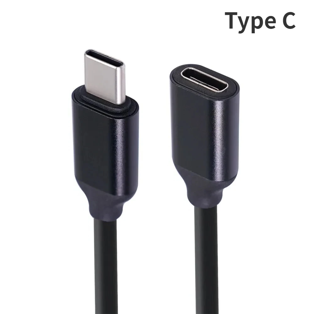 USB C Extension Cable Type C Male to Female 60W 3A Gold Plated Extender Charger Cord Data Sync for Laptop Phone 0.5/1/1.5 m