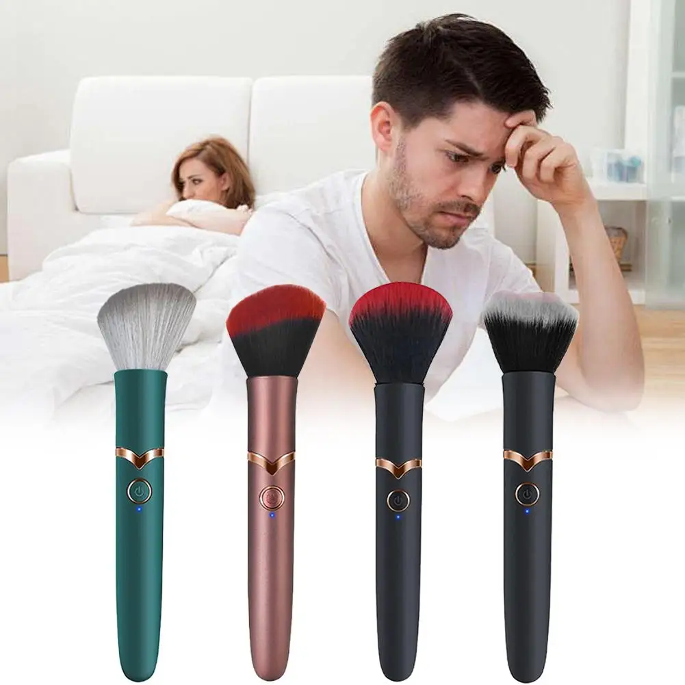 2 In 1 Electric Multi-Function Soft Fluffy Portable Foundation Brush Vibration Makeup Brush Rechargeable Detail Makeup Tools ﻿
