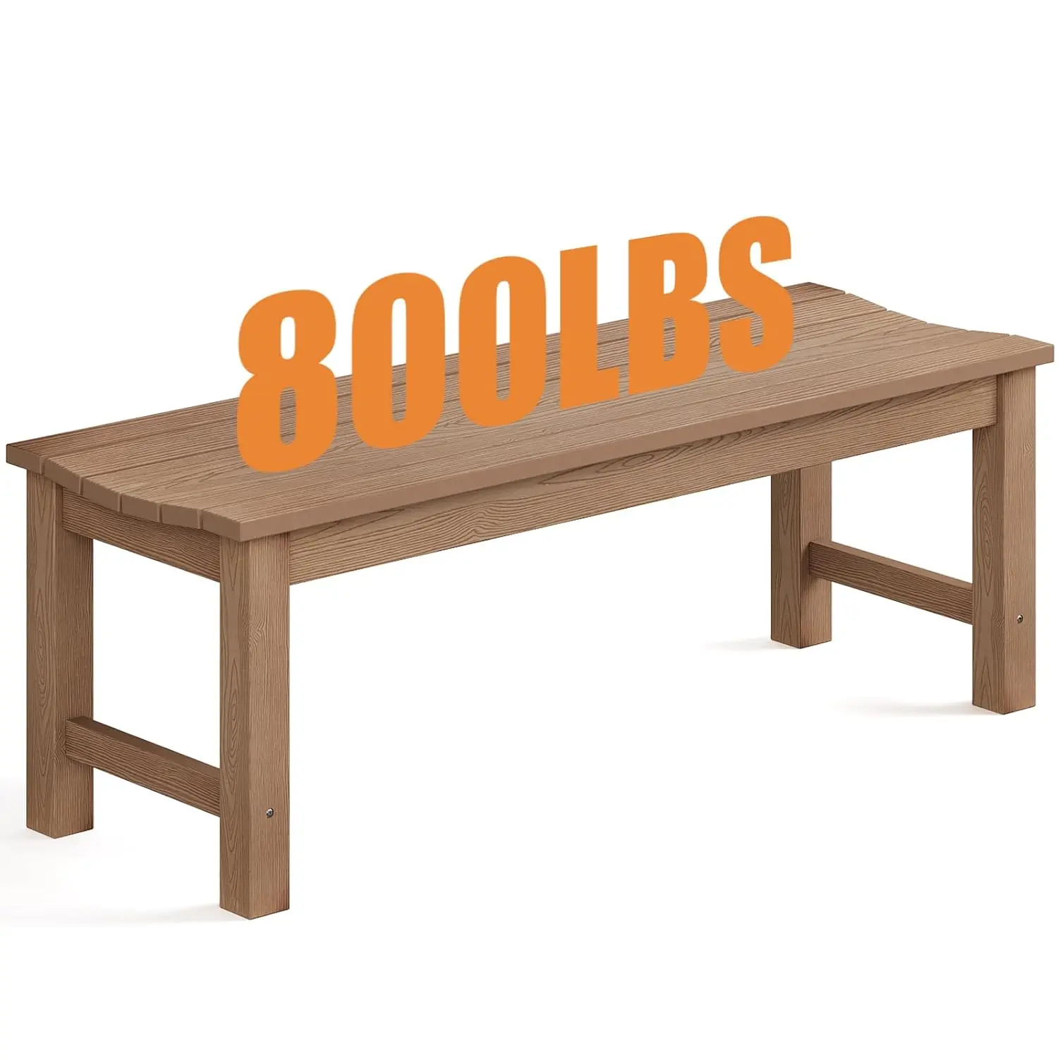 Backless Patio Bench 2-Person 800lbs Weatherproof Rot Fade Resistant Backyard Porch Deck Entryway Outdoor Furniture, Customized