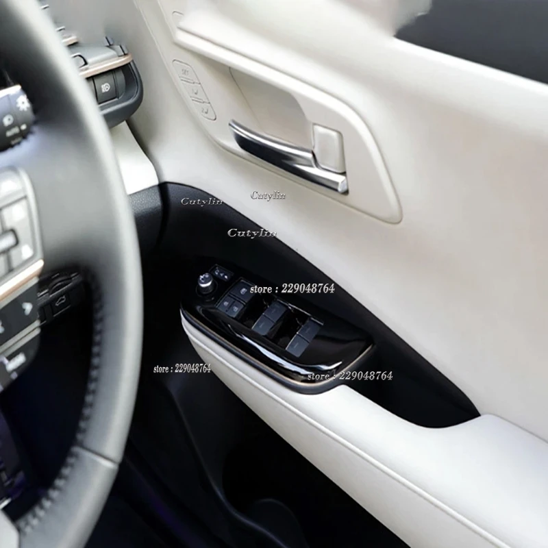 For Toyota Crown Cossover 2023 2024 2025 ABS Black Color Gear Shift Panel Cover Trim Window Switch Panel Lift Cover Accessories