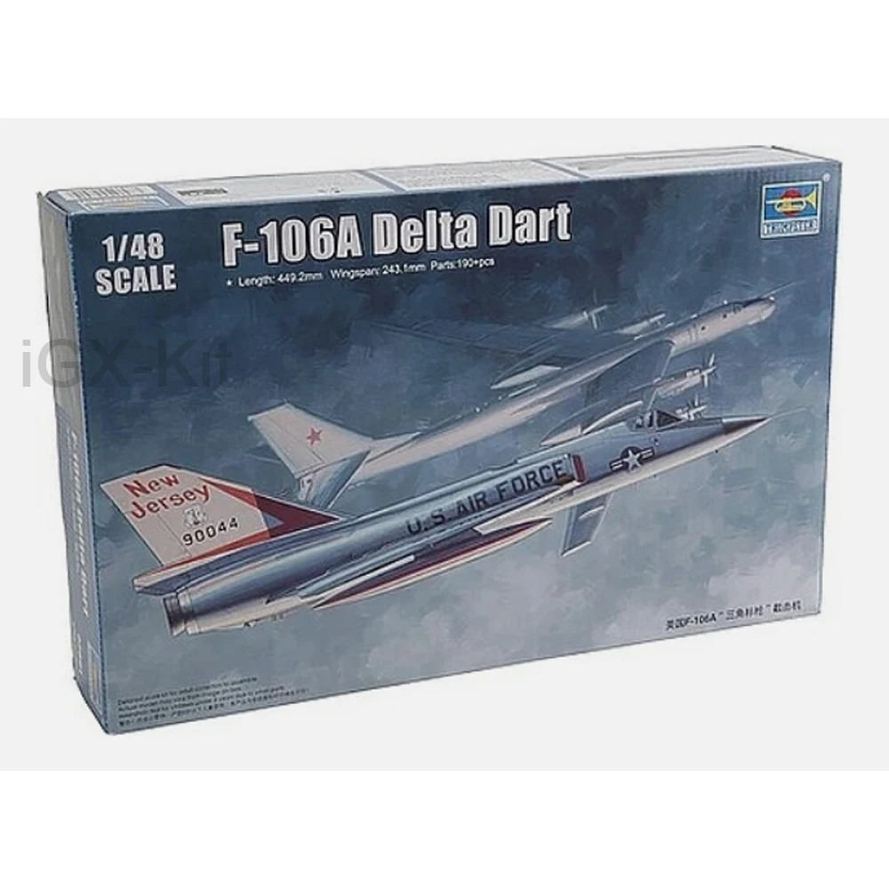 عازف البوق 02891 1:48 مقياس الولايات المتحدة F106 F106A F-106A دلتا دارت الطائرات اعتراضية هدية لعبة البلاستيك التجمع نموذج بناء عدة