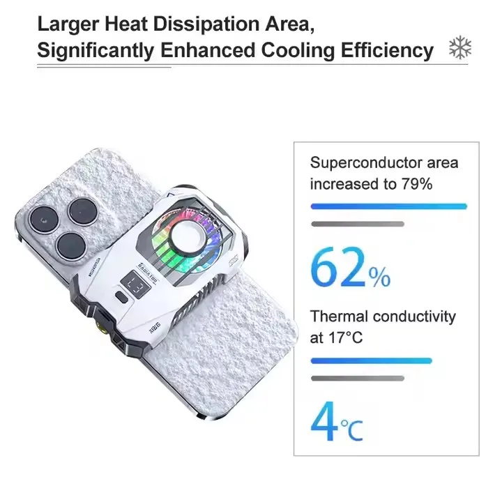 Kipas Pendingin Radiator Pendingin Ponsel Klip Belakang Semikonduktor Dukungan 3 Gigi Dudukan Tripod Streaming Langsung Game Baterai Isi Ulang