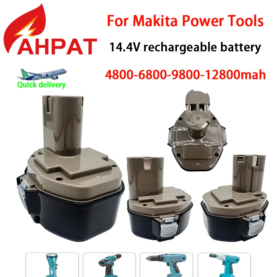 

2024 Original 14.4V 12800mAh NI-CD Power Tool Battery for MAKITA 14.4V Battery for Makita PA14,1422,1420 192600-1 6281D 6280D