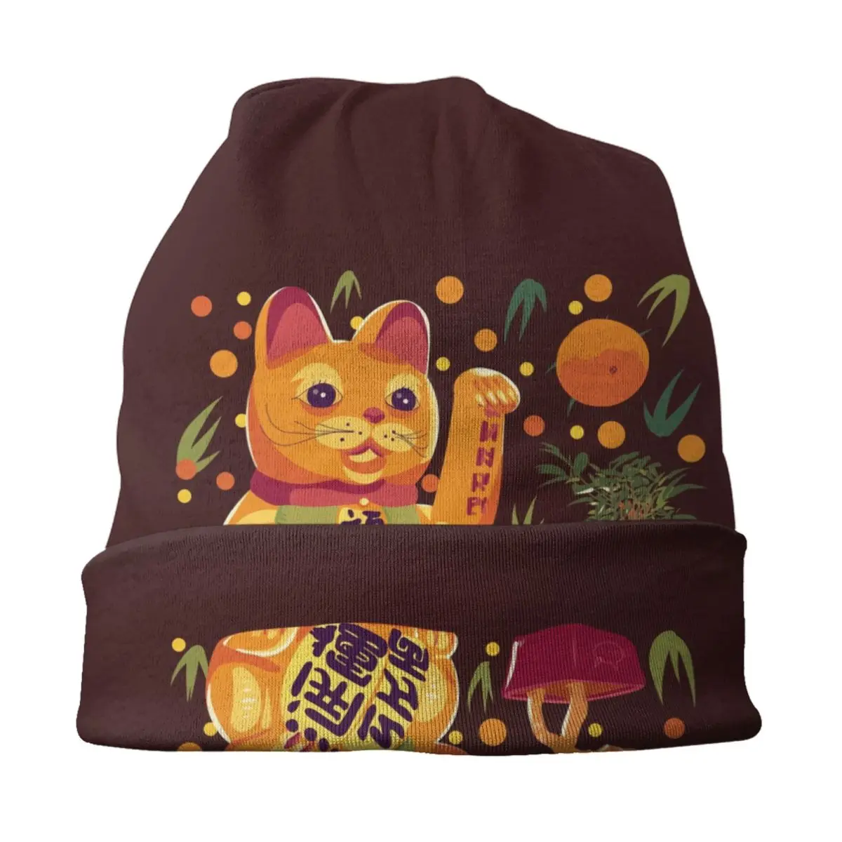 مخصص محظوظ القط Maneki Neko Skullies Beanies قبعات موضة شتاء دافئ النساء الرجال قبعات متماسكة للجنسين الكبار بونيه القبعات