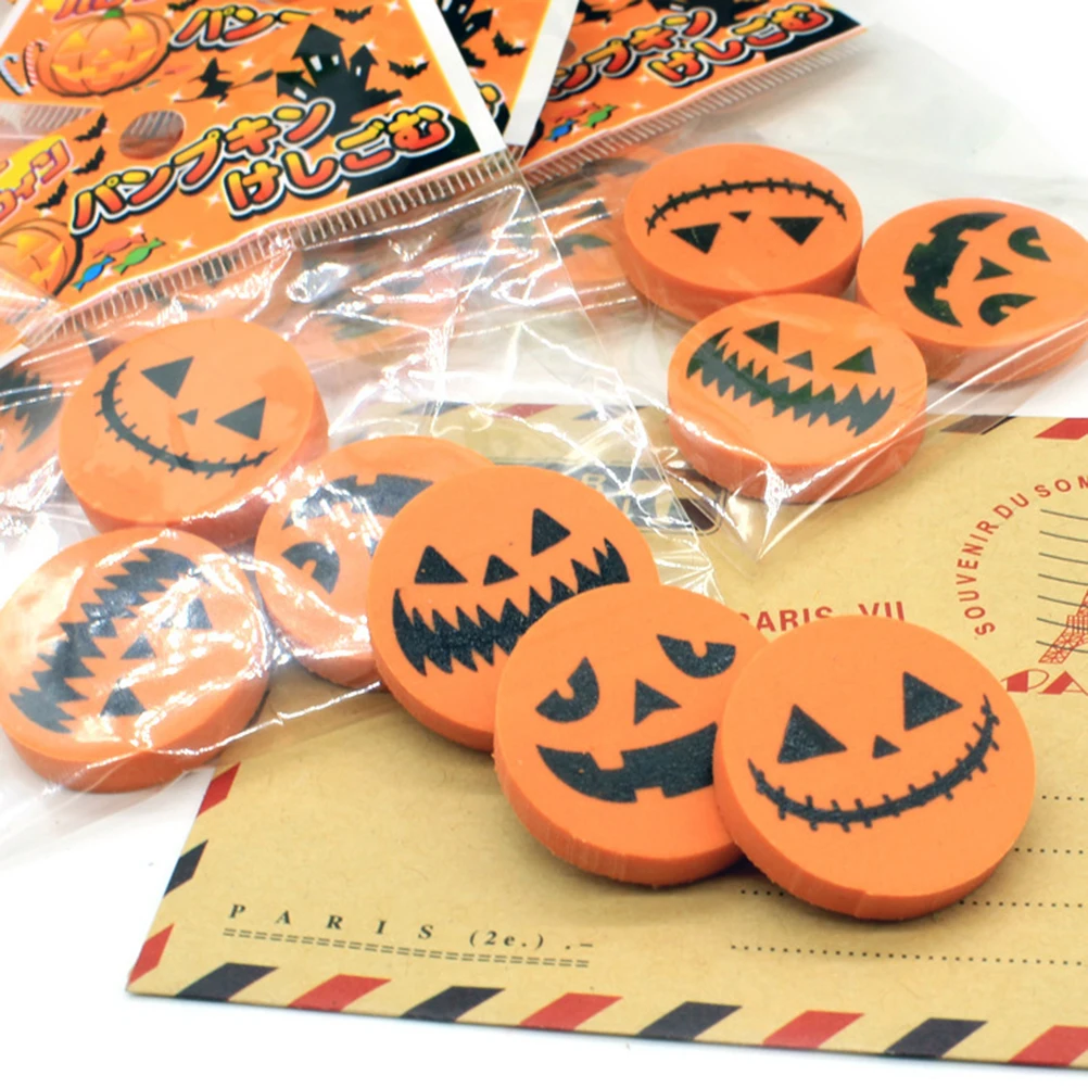 

96 Pcs Pumpkin Eraser Creative Cartoon Pencil Erasers for Kids Shaped Halloween