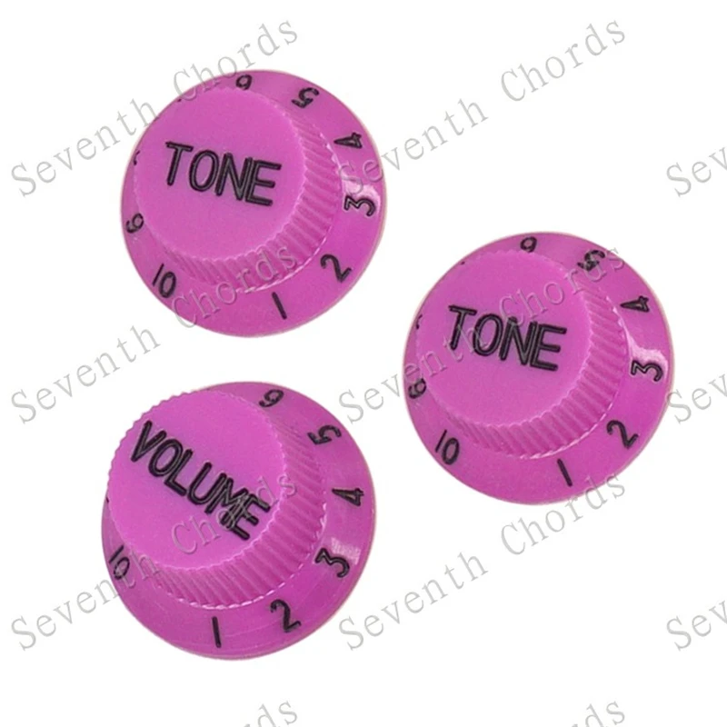 4 Stück Grüne Blaue Rote Rosa Farbige E-Gitarren-Drehknöpfe Potentiometer-Kappen Lautstärke-Ton Musikinstrument Zubehörteile – Detail 5