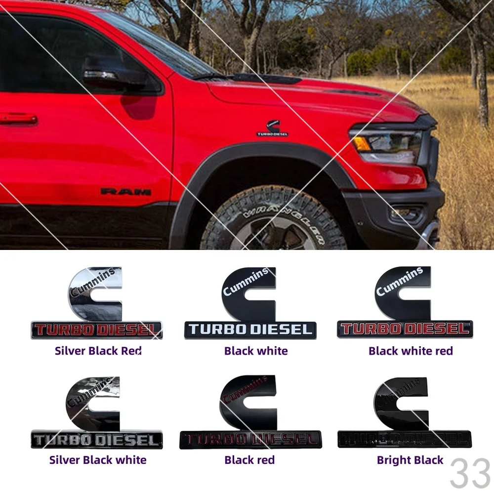 CUMMINS TURBO DIESEL logo car stickers for RAM 1500 2500 refit accessories side body decorative decals B