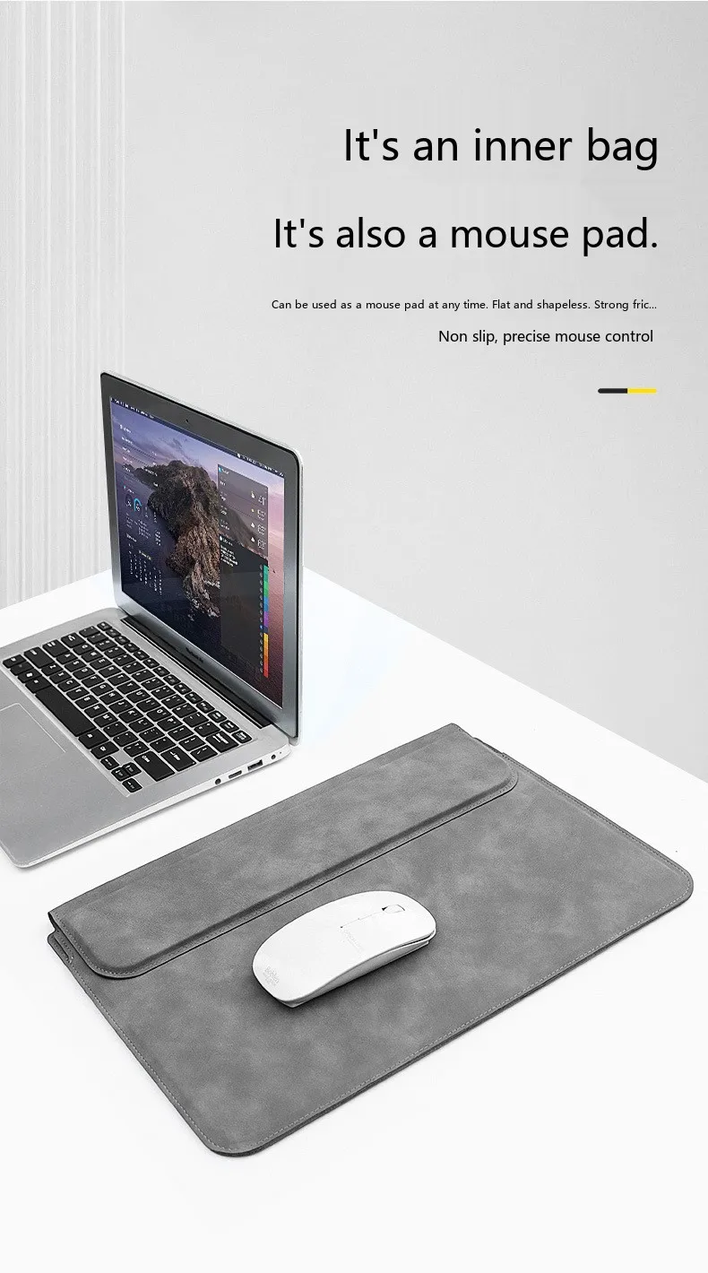 Laptop-Hülle aus Schafsleder 13,3-15,4 Zoll Ultrabook-Schutzhülle für MacBook Air Pro – Detail 7