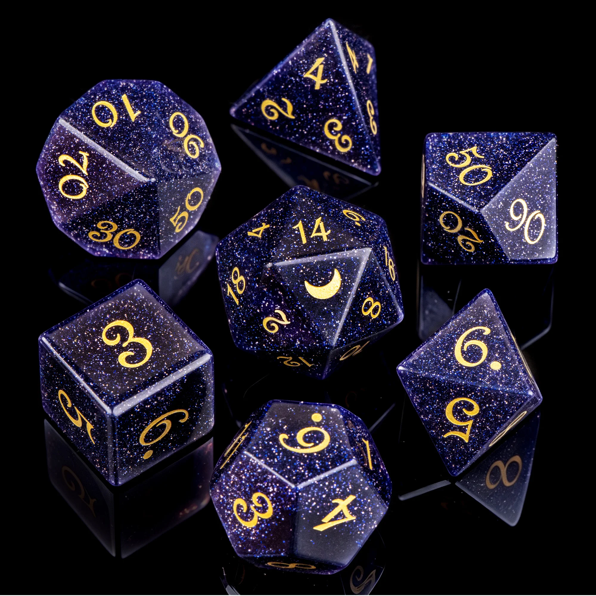 Random Gemstone DND Dice Mystery Box | 7Pcs Polyhedral Crystal Dice Set, D&D Dungeons and Dragons Tabletop RPG Dice