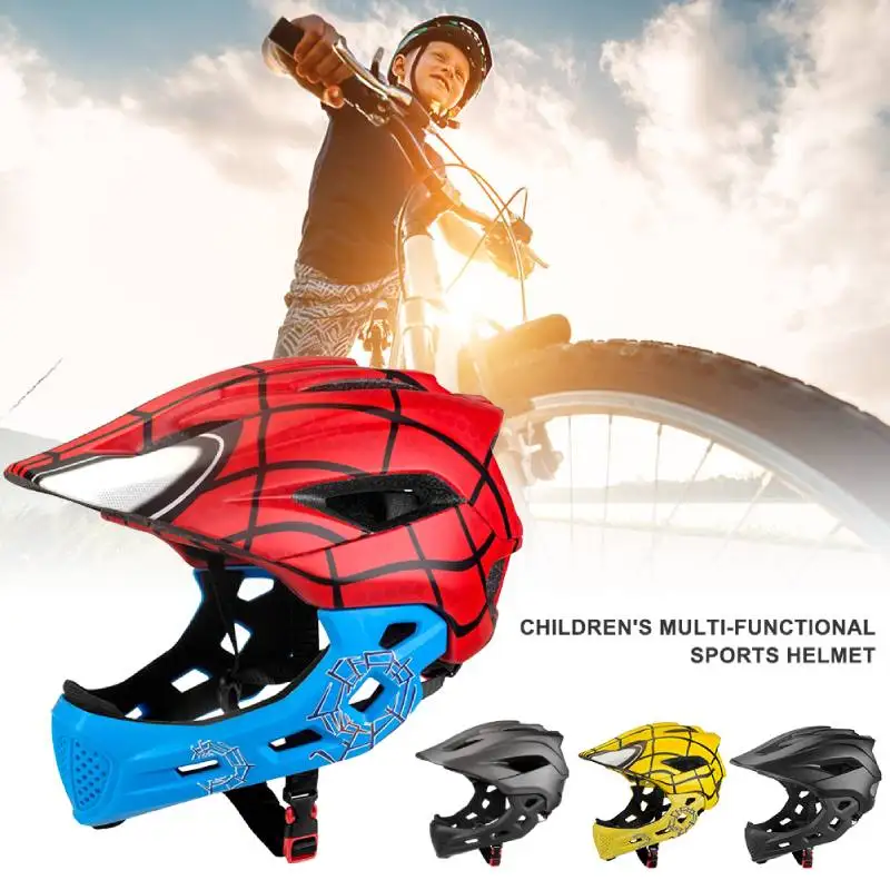 BATFOX Children Full Face Bike Cycling Helmet Adjustable Skating Kids Safty Electric scooter Helmet Suitable For 5-10 Years