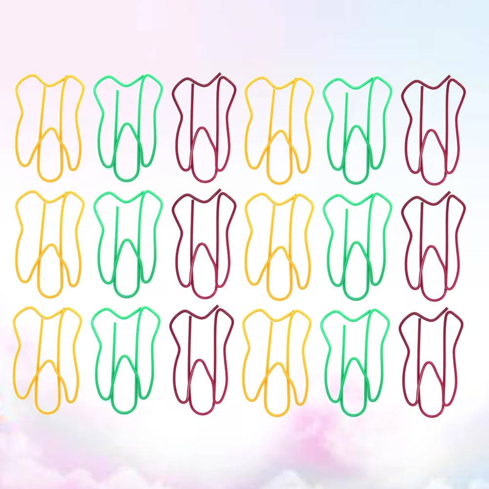 50 Pcs Tooth Shaped Bookmark Paper Pin Clip Note Clips Modeling Metal Party Gift Photo