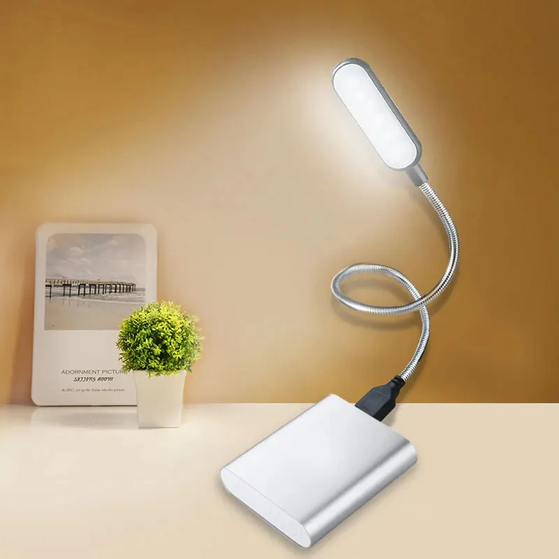 

Mini Portable USB LED Book Light Flexible Reading Table Lamp 6pcs Leds USB Lamp for Power Bank Laptop Notebook PC Computer