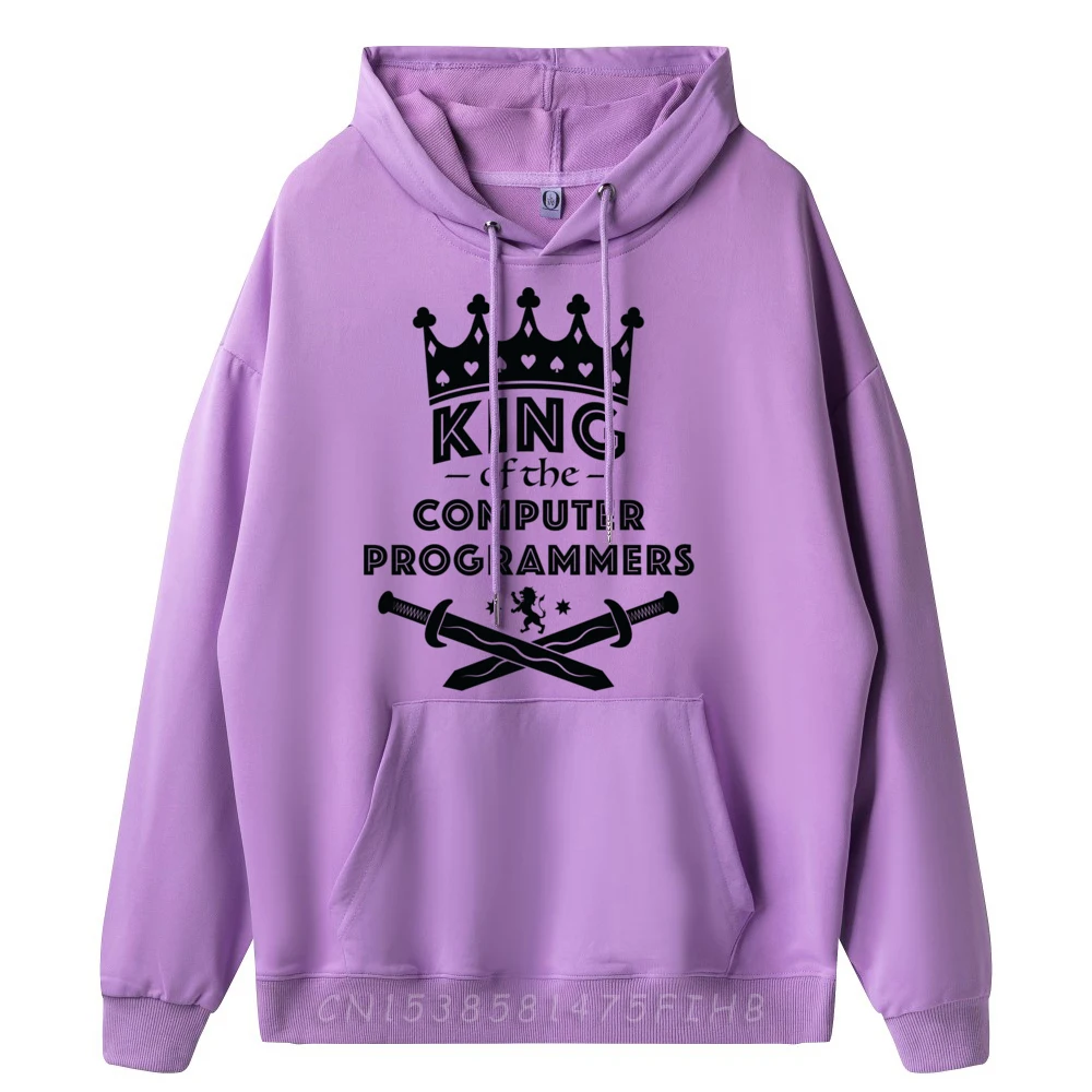 

King Of The Computer Programmers Career Brand Hoodie Vintage Pullover Hoodies Men's Winter Clothes