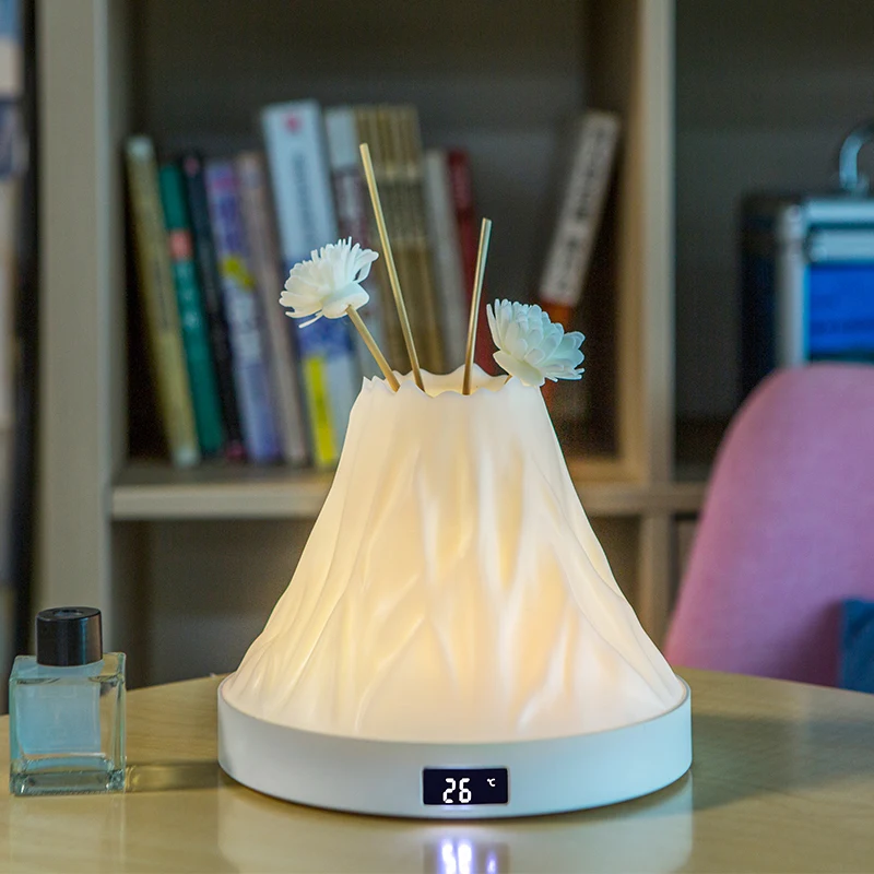 Kreatywna lampka nocna LED w kształcie górskiej górki, dotykowa lampka do sypialni, lampka nocna, dekoracja świąteczna, wyświetlacz temperatury.