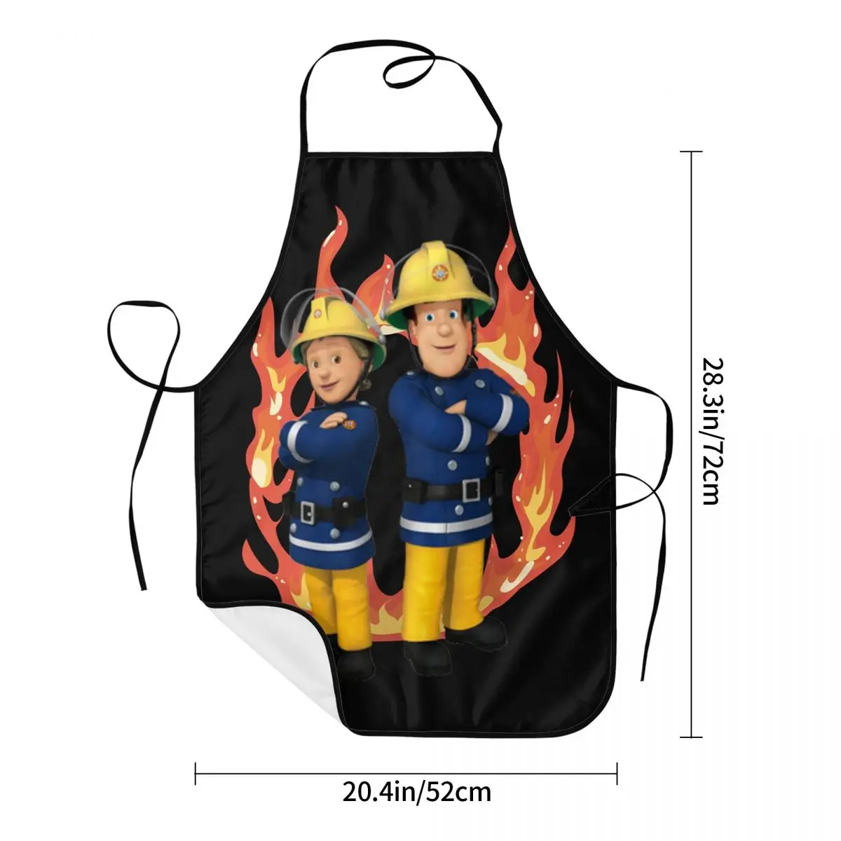 Fireman Sam Cartoon Firefighter Apron Chef Cooking Tablier Waterproof Bib Kitchen Cleaning Pinafore for Women Men Painting