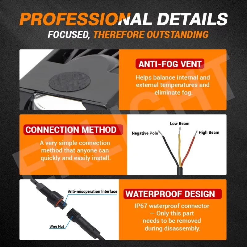 High Power 90w Grid Light Emitting Diode Lens 3000K 6000K Light Emitting Diode Lens Auxiliary DRL H4 H7 H11 Motorcycle Fog Light