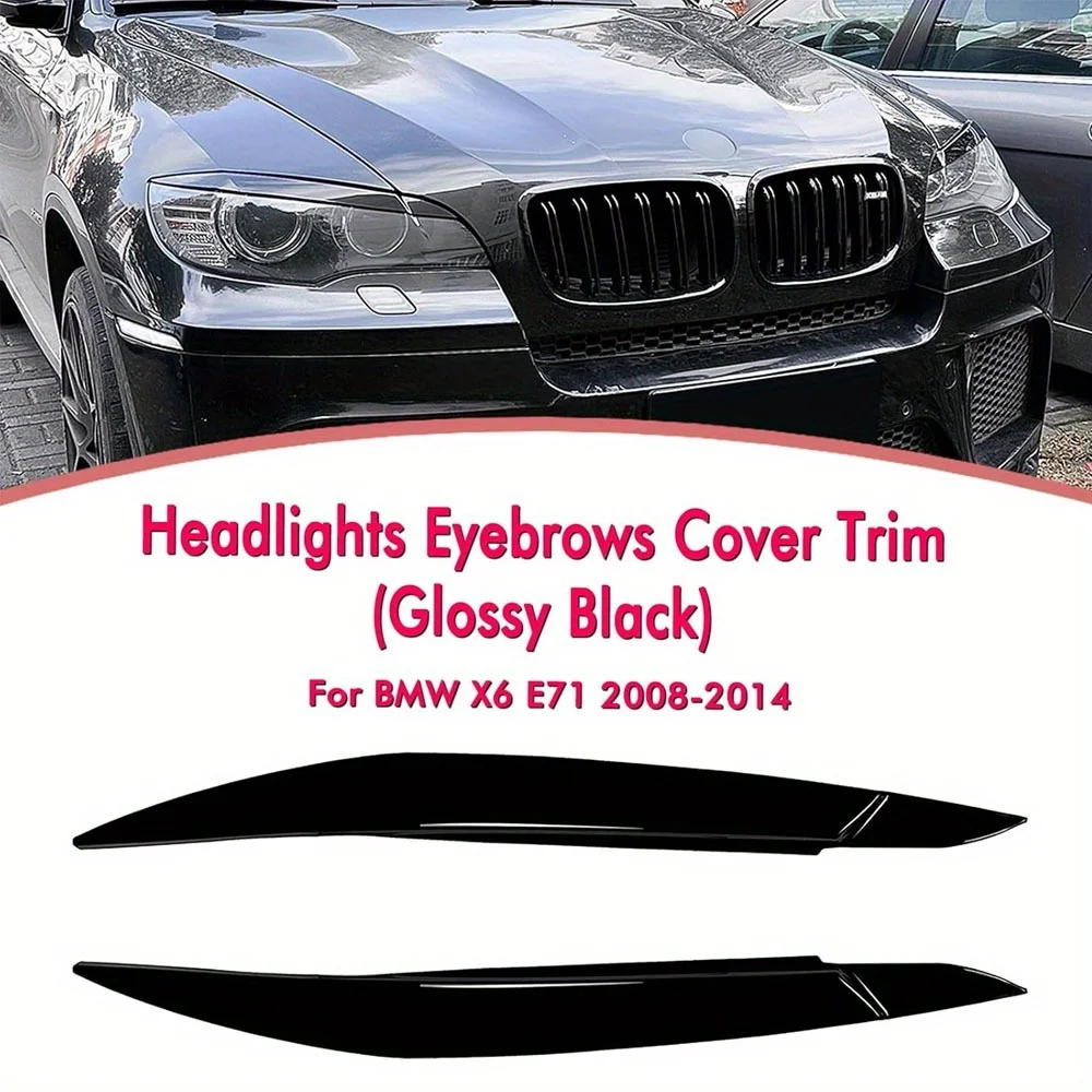 

Carbon Fiber Headlight Eyebrow Trim for BMW X6 E71/E72 2008-2014 - Easy Install, Durable & Stylish Upgrade