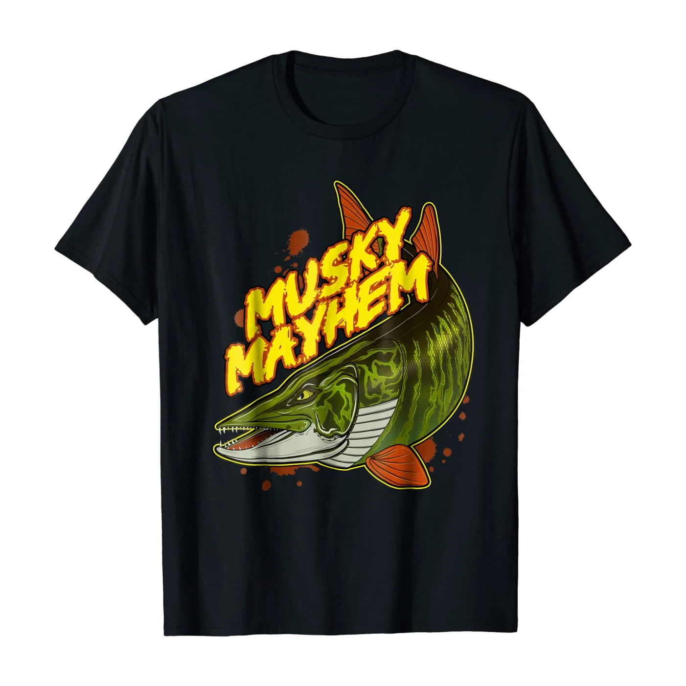 Musky Mayhem. Funny Fishing Angler Gift T Shirt. Short Sleeve 100% Cotton Casual T-shirts Loose Top Size S-3XL