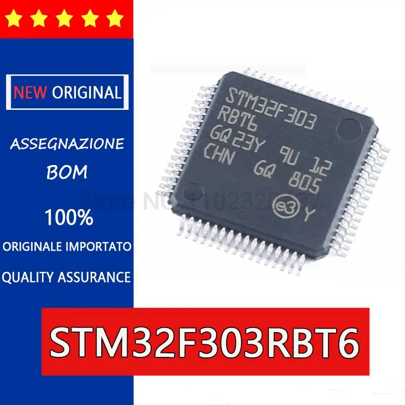 Original STM32F303RBT6 LQFP-64 ARM architecture M4 32-bit microcontroller - MCU, MCU chip LQFP64 32F303RBT6 303RBT6 RBT6