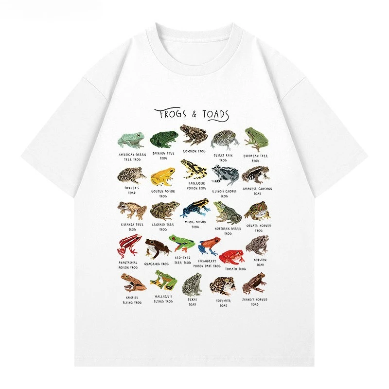 Frosch, Frosch, Kröte, lustige Tierwissenschaft, Freizeit-T-Shirt, Luxus-Marken-Top für Herren und Damen – Detail 3