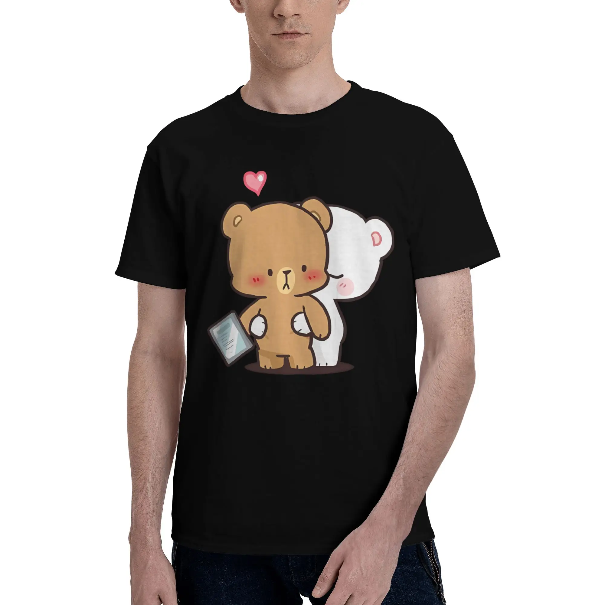 Milk And Mocha Lover Coral Fleece Straight Leg Reversible T-shirt Retro Casual Tee