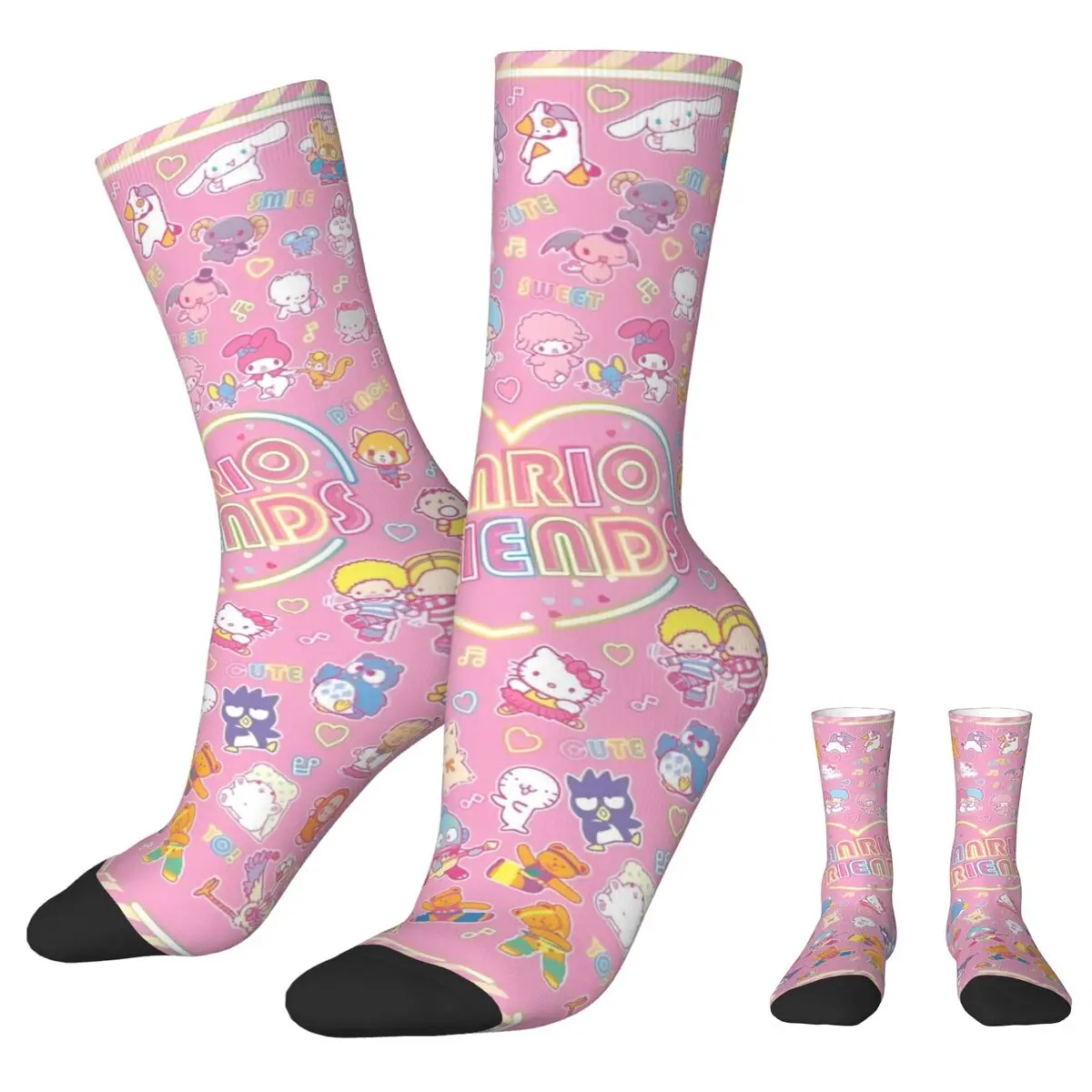 Official Sanrio Friends Kuromi Melody Hello Kitty Socks Men Women Socks Harajuku Spring Summer Autumn Winter Middle Tube Socks